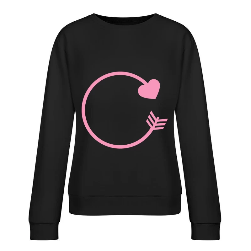 Flèche circulaire et cœur Femme Sweat-shirt à enfiler