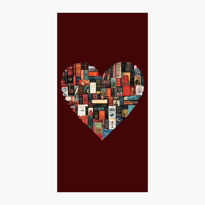 Literary Love: Classic Books Arranged in Heart Shape iPhone Case