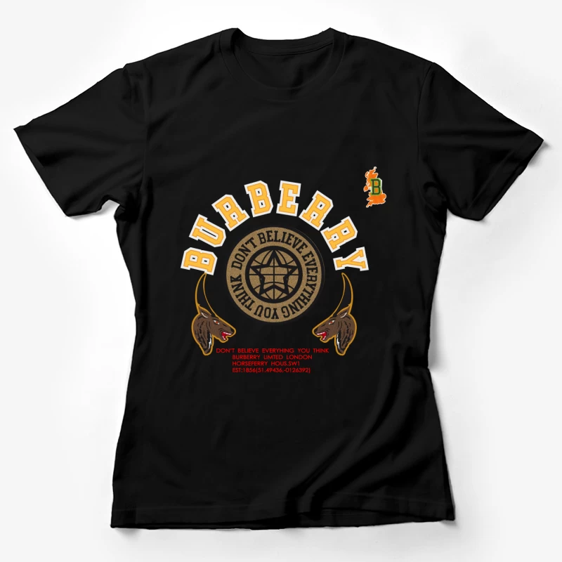 Burberry Grafikdesign mit Stierköpfen Damen T-Shirt
