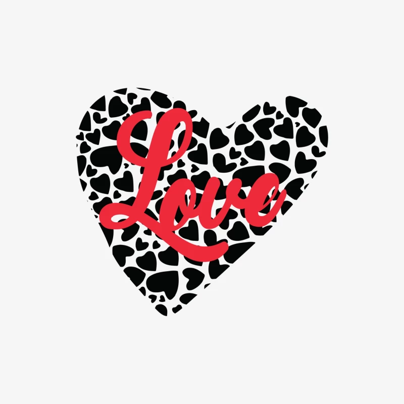 Motif de Cœur avec Amour Rouge Homme Manches Longues T-Shirt