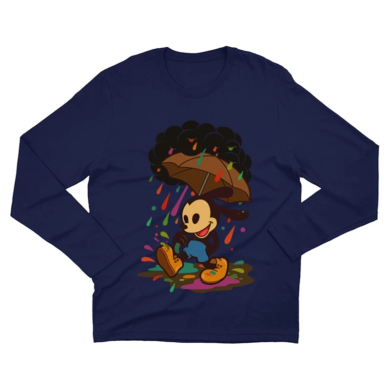 Mickey’s Rainy Day Adventure – Retro Whimsy Male Long Sleeve T-Shirt