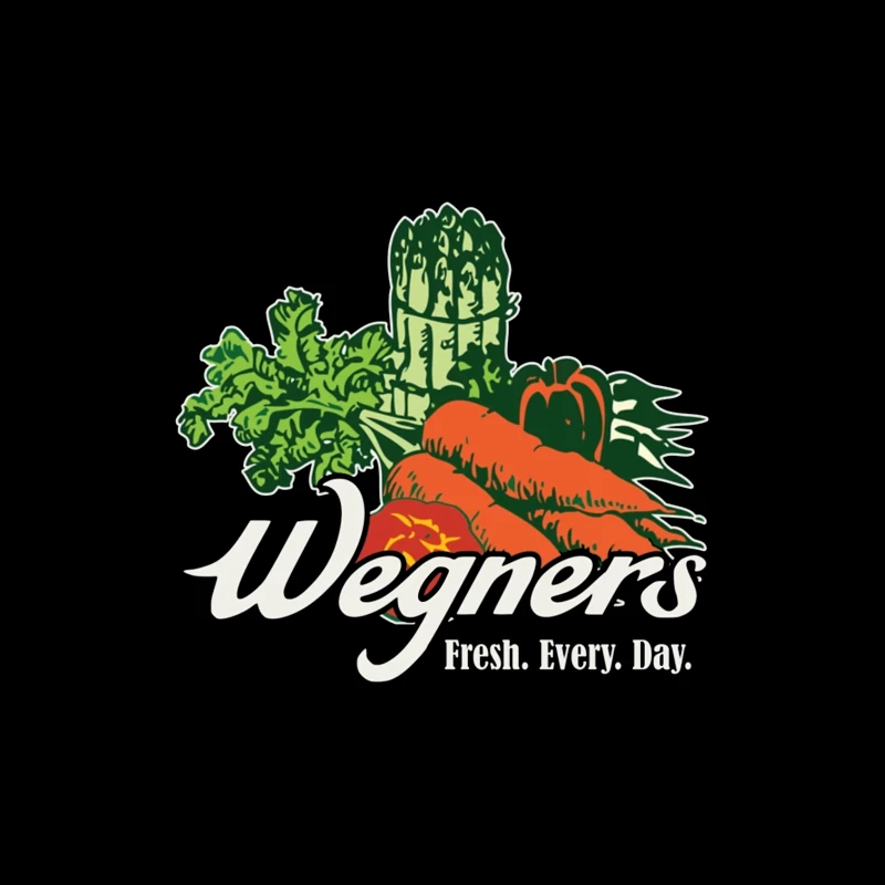 Wegner's Fresh Daily Vegetable Market Logo Throw Pillow