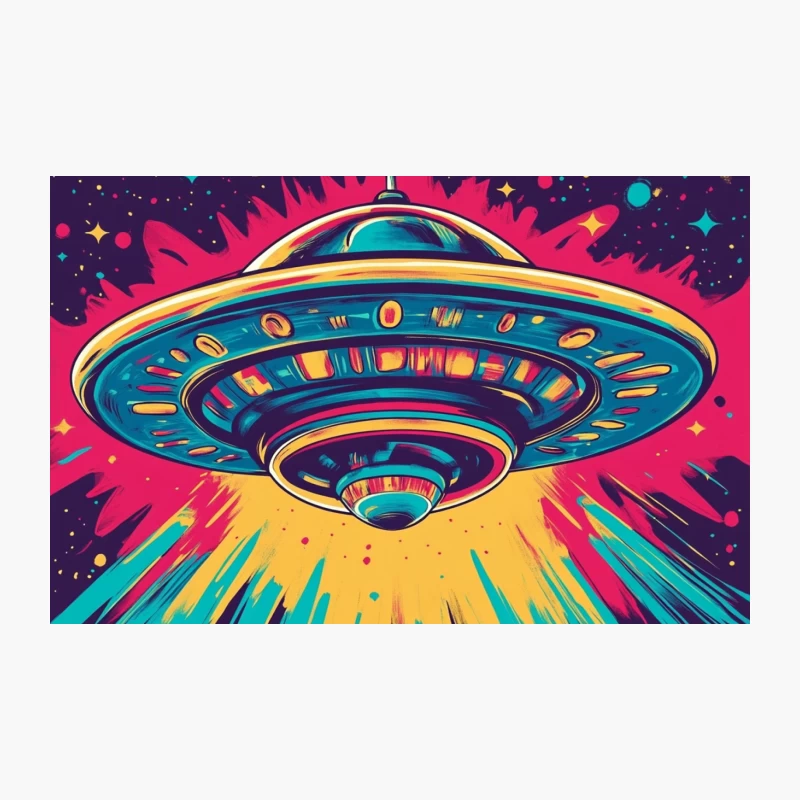Retro Psychedelic UFO in Cosmic Space Travel Mug