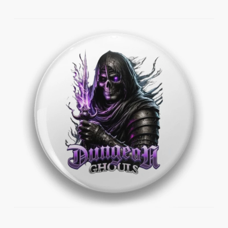 Ethereal Dark Knight with Purple Magic - Dungeon Ghouls Pin