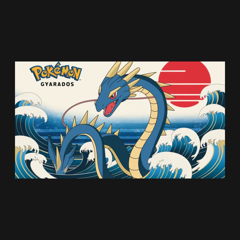 Gyarados: A Pokemon Reimagined in Traditional Japanese Art Desk Mat