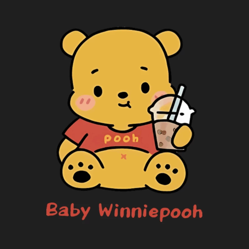 Niedlicher Baby Winnie Pooh mit Getränk Herren Tanktops