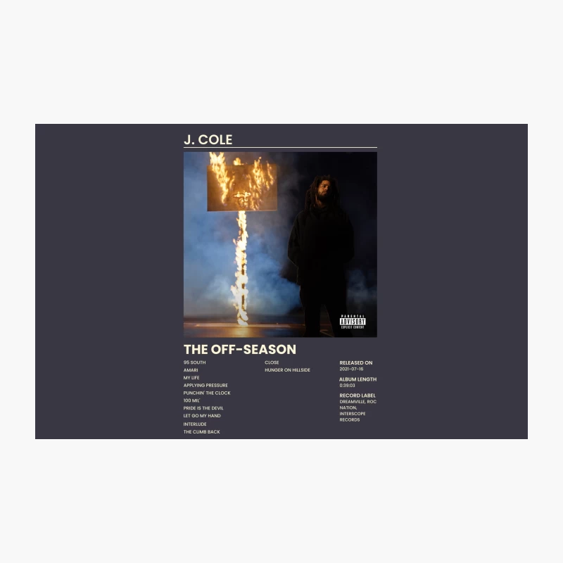 J. Cole's "The Off-Season" Album Cover: Fiery Hip-Hop Imagery Travel Mug