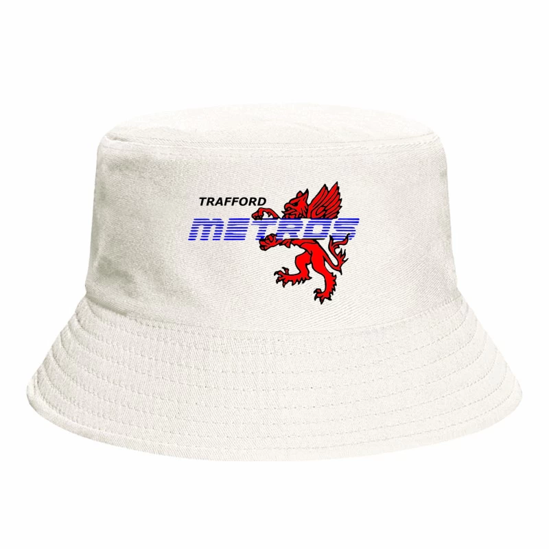 Trafford Metro Transit Logo with Red Heraldic Dragon Bucket Hat