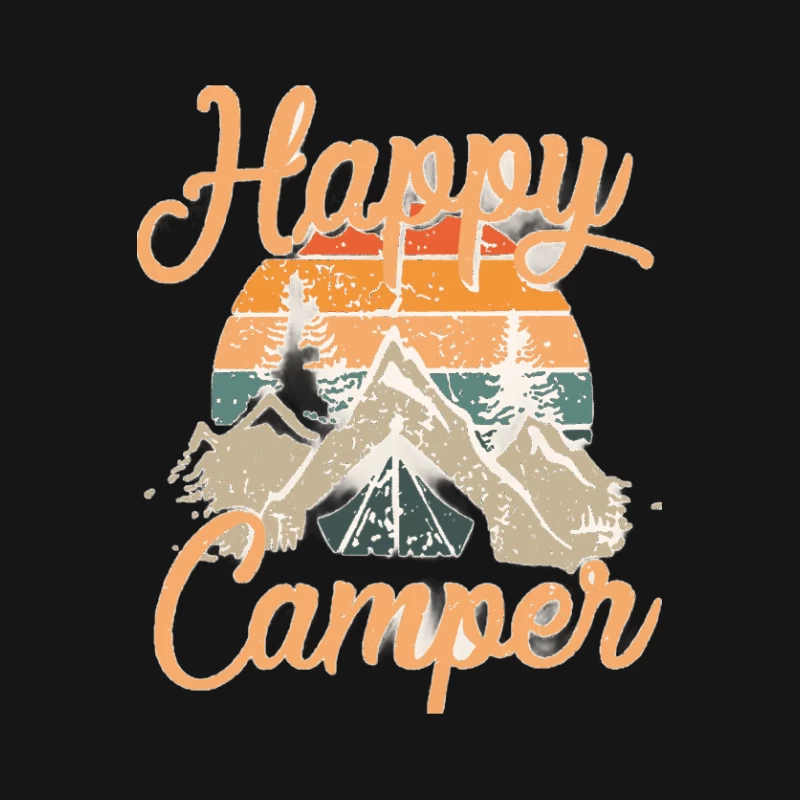 Glücklicher Camper Design mit Bergen und Sonnenuntergang Damen T-Shirt