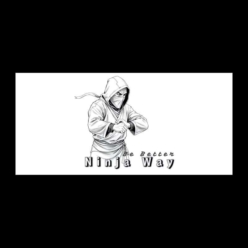 Masked Ninja Warrior in White Hood - The Ninja Way Coffee Mug