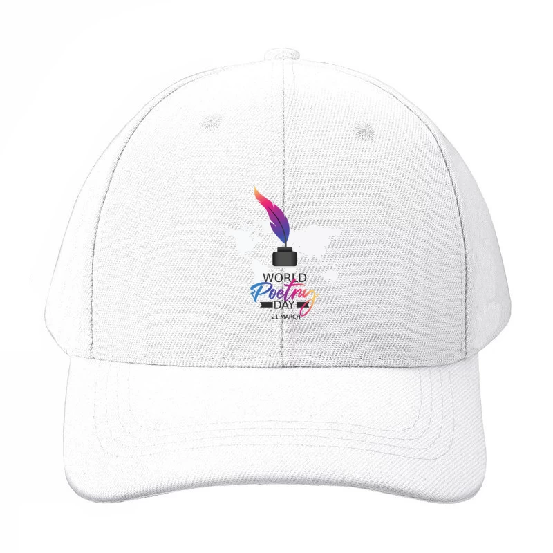 Vibrant World Poetry Day Illustration Baseball Cap