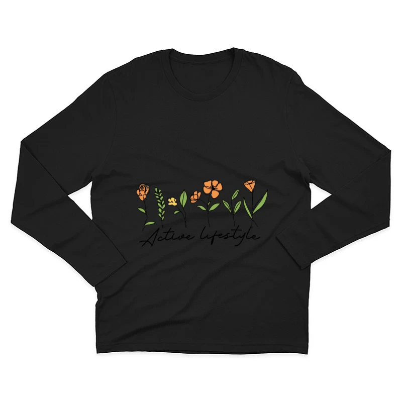 Aktiver Lebensstil mit floralen Designs Herren Langarm T-Shirt