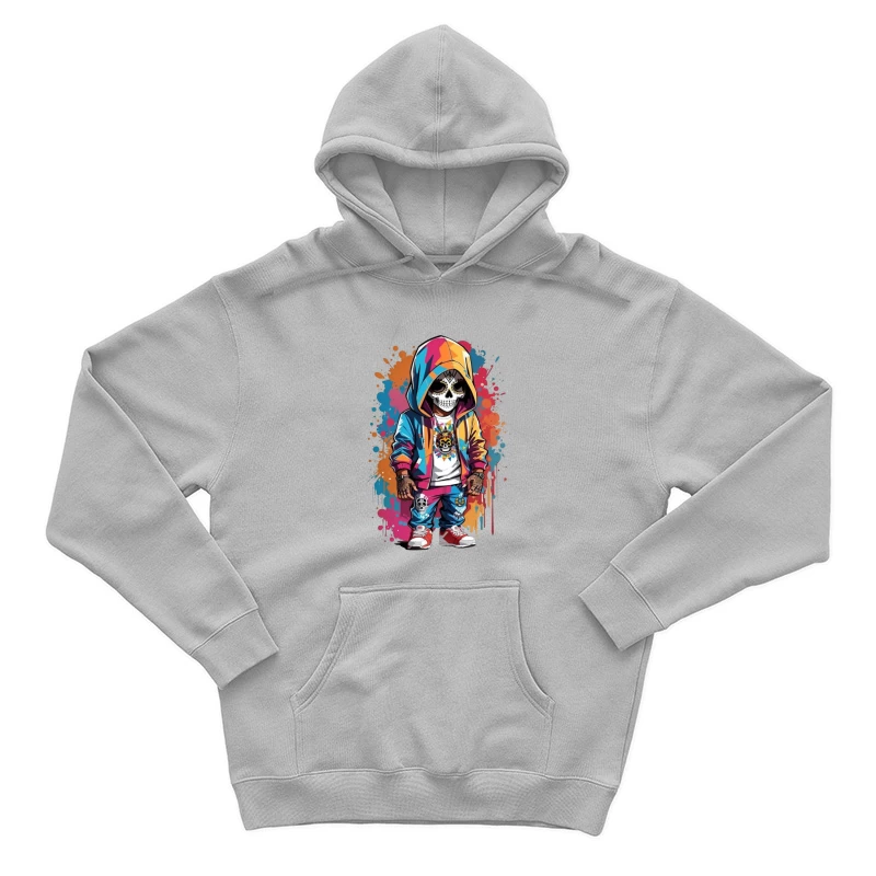 Colorful Skeleton Character in Streetwear Male Pullover Hoodie