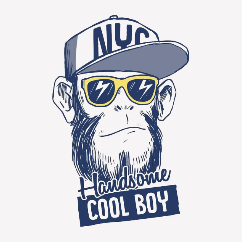 Kühler Affe mit NYC-Mütze Herren T-Shirt