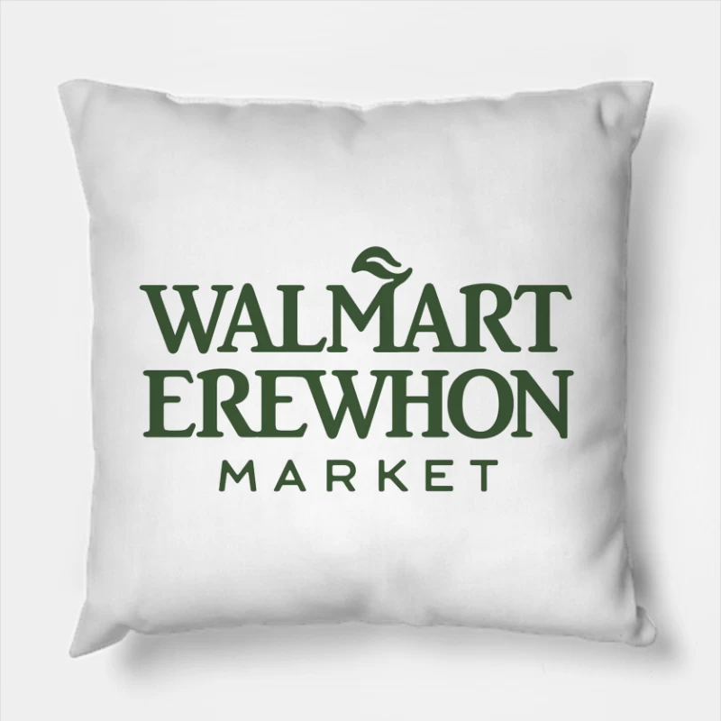 Walmart-Erewhon Market Logo Parody in Green Throw Pillow