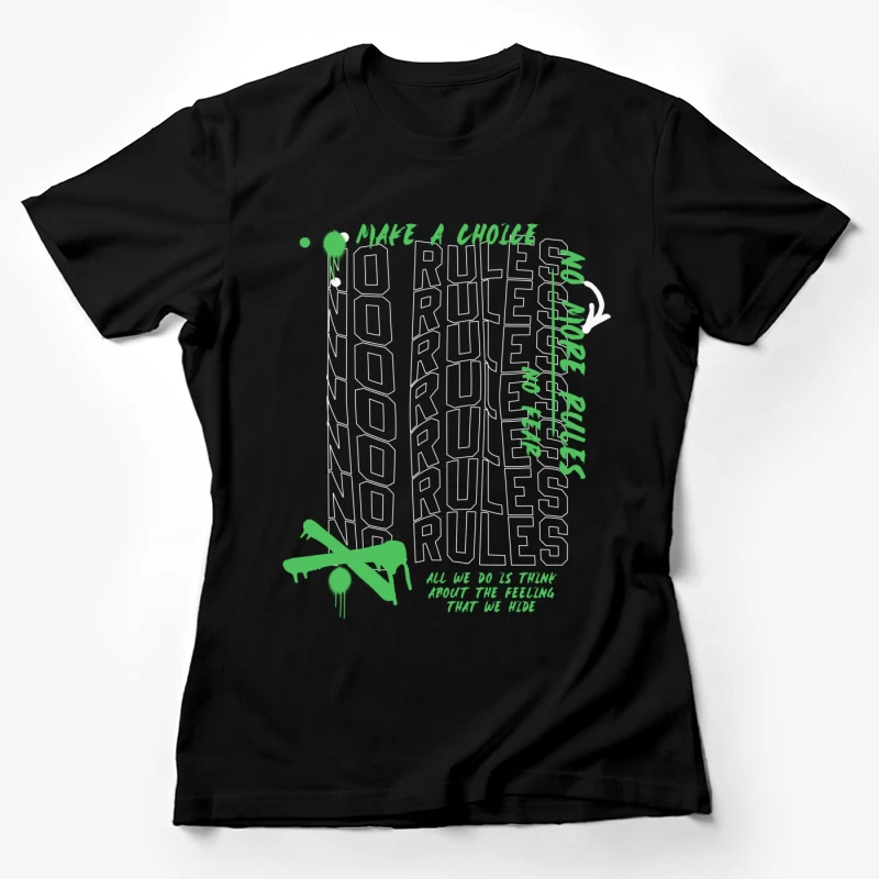 Keine Regeln Skateboard Grafik Damen T-Shirt