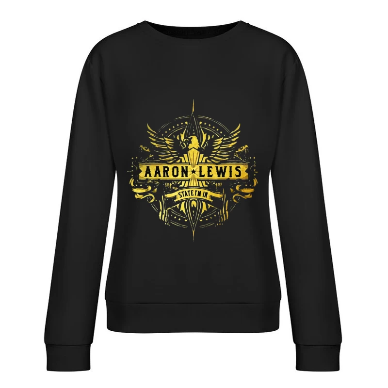 Aaron Lewis State I'm In - Golden Wings Logo Design Female Pullover Sweatshirt