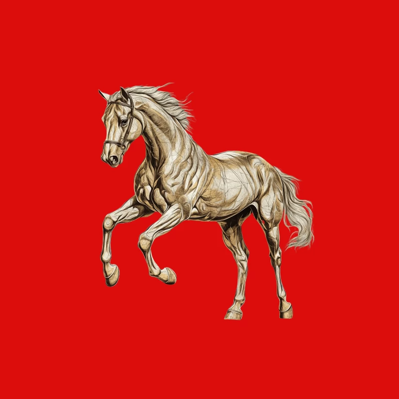 Artistic Equine Sketch: Majestic Horse Illustration Male Tank Top