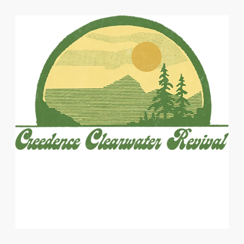 Creedence Clearwater Revival  Retro Style Sunset Design Pin