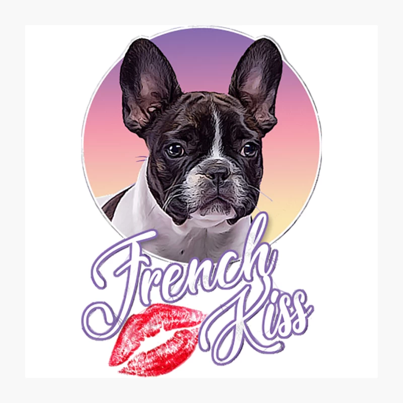 French Kiss  French Bulldog Design Pin