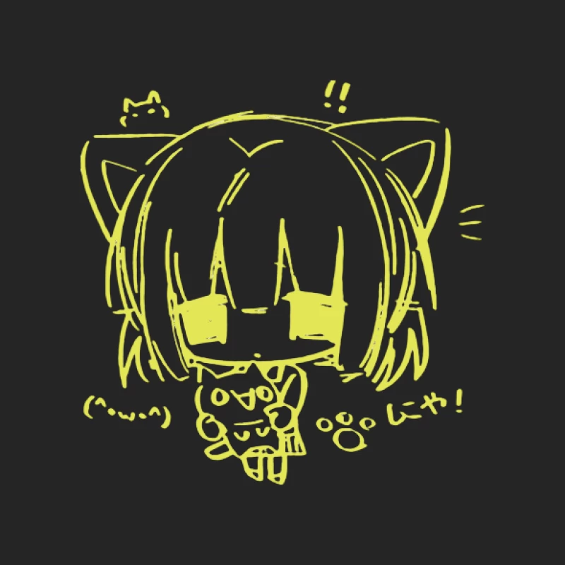 Kawaii Katze Chibi Skizze Herren Pullover Sweatshirt