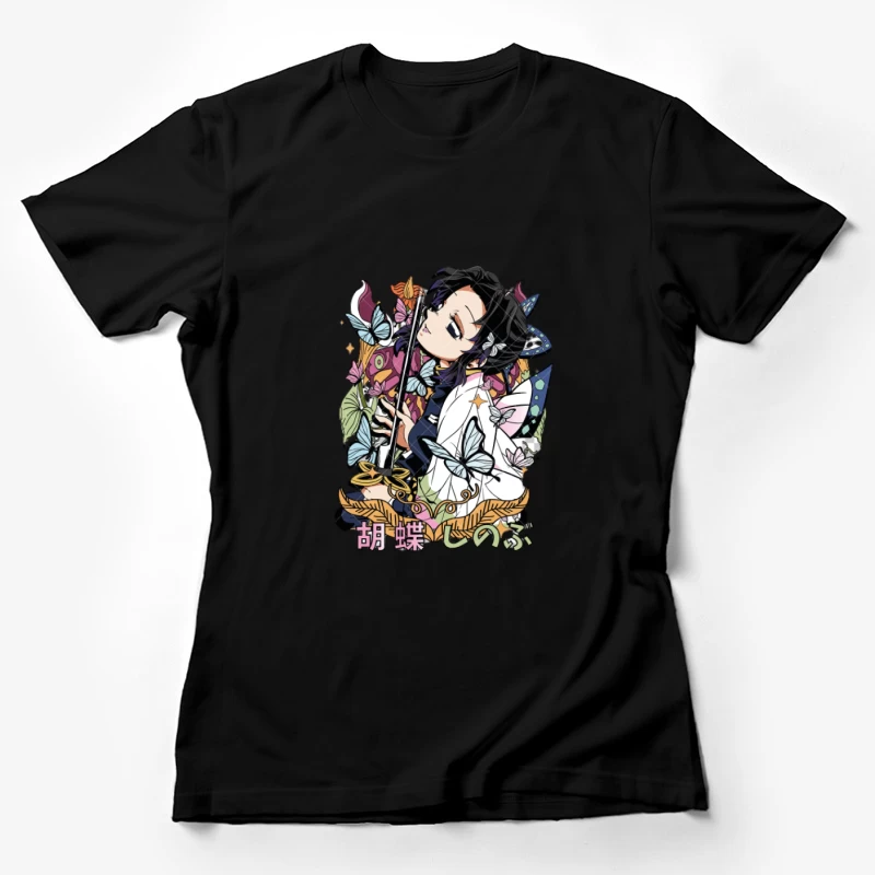 Anime-Charakter mit Schmetterlingen Damen T-Shirt