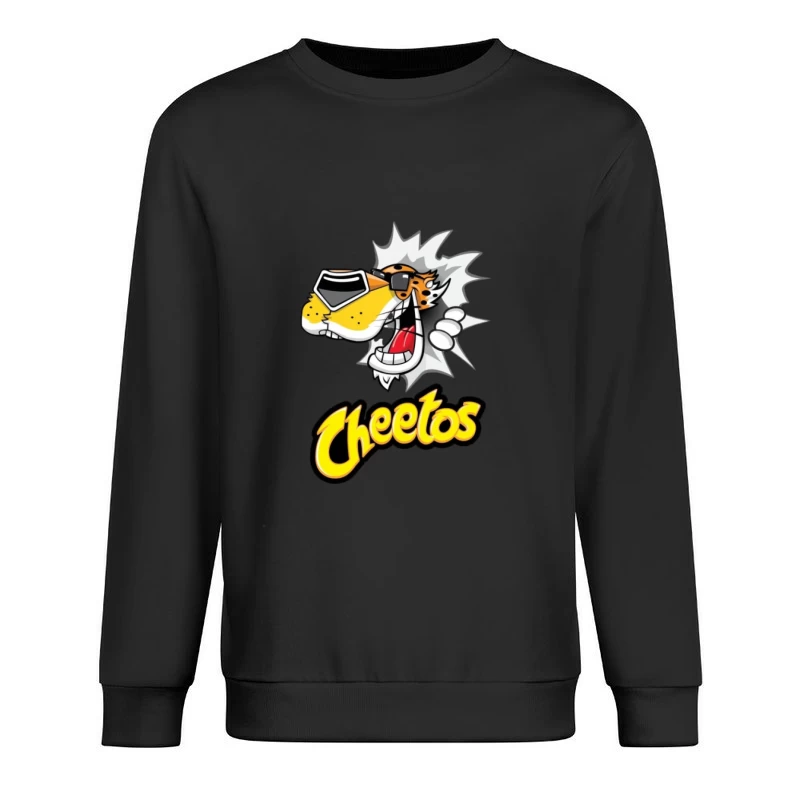 Cheetos-Logo mit lustigem Gepardenmaskottchen Herren Pullover Sweatshirt