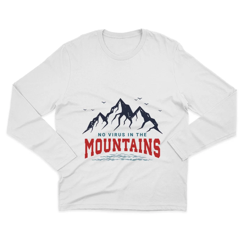 Keine Viren in den Bergen Herren Langarm T-Shirt