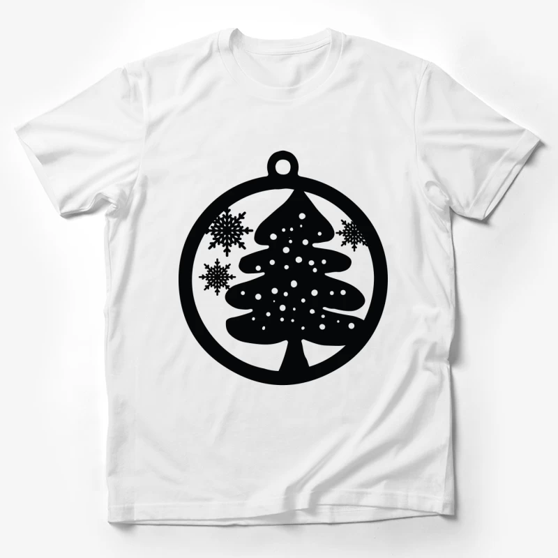 Décoration en bois de Noël avec arbre et flocons Homme T-Shirt
