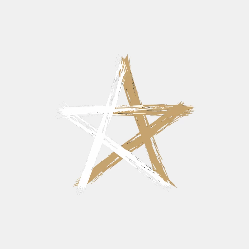 Gold and White Minimalist Brush Stroke Star Male Tank Top