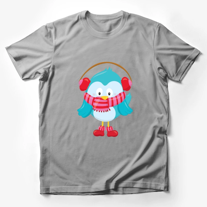 Oiseau en Hiver avec Cache-Oreilles Homme T-Shirt