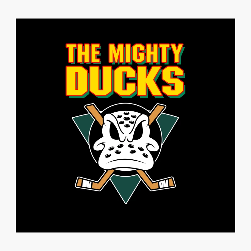 Mighty Ducks Hockey Team Cartoon Logo Throw Pillow