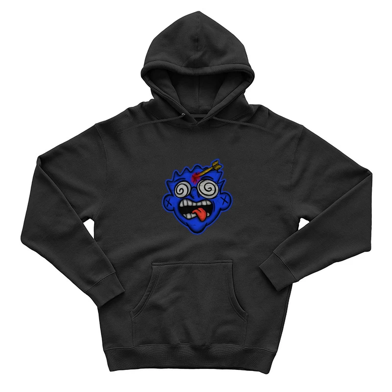 Faccia blu pazza con freccia Felpa con cappuccio Uomo