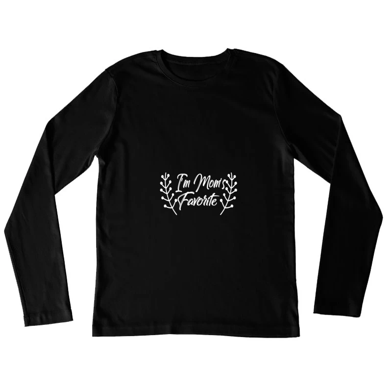 Design humoristique avec texte blanc et branches décoratives Femme Manches Longues T-Shirt