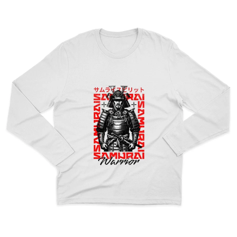 Design d'Esprit Samouraï Guerrier Homme Manches Longues T-Shirt
