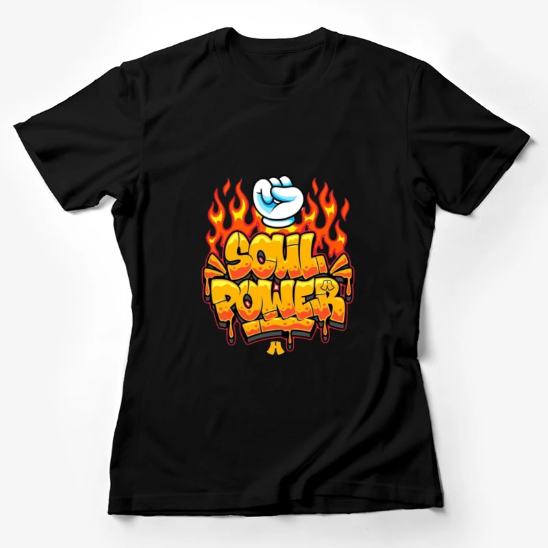 Bunte Soul Power-Graffiti-Illustration Damen T-Shirt