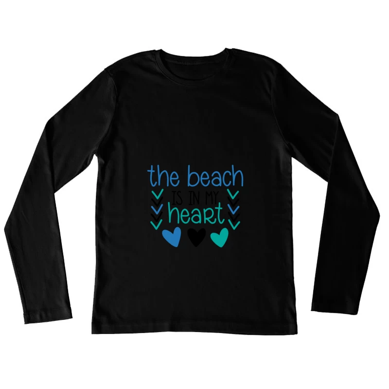 Design de plage moderne avec cœurs Femme Manches Longues T-Shirt