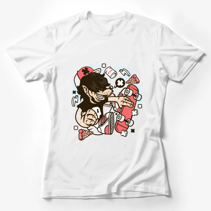 Skateur rebelle avec accessoires Femme T-Shirt