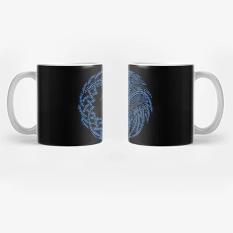 Intricate Celtic Knotwork Raven Illustration Coffee Mug