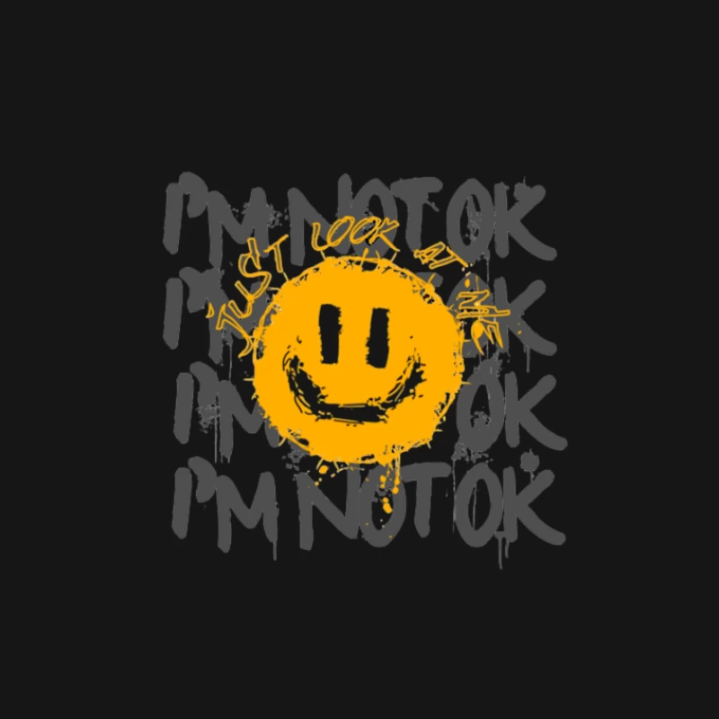 Gelbes Emojis auf schwarzem Hintergrund Herren T-Shirt