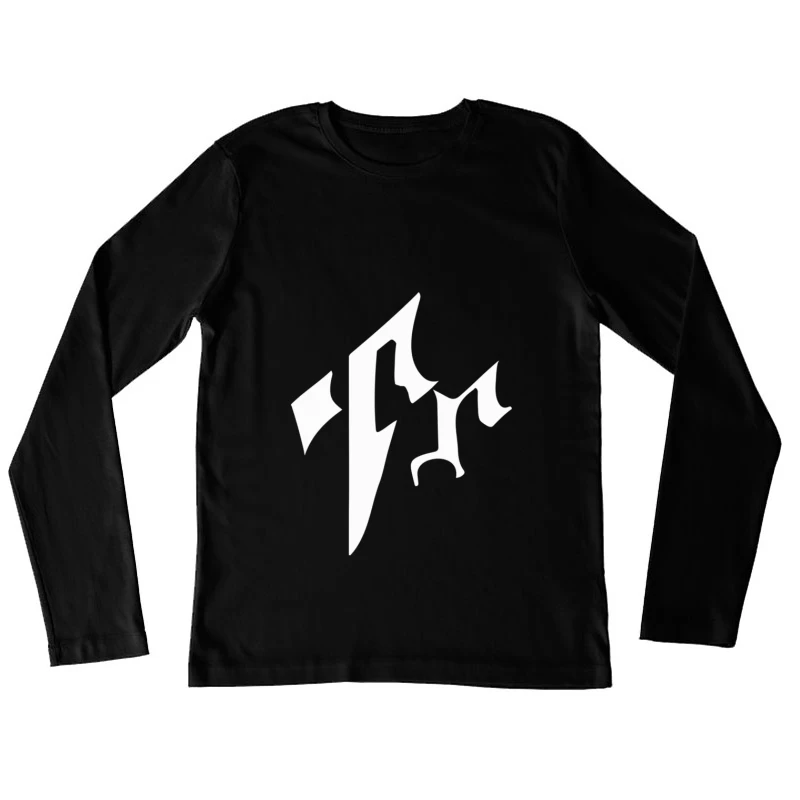 Stilistische gotische Initialen Damen Langarm T-Shirt