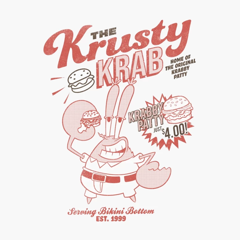 Retro Krusty Krab Advertisement from SpongeBob SquarePants Cotton Tote Bag