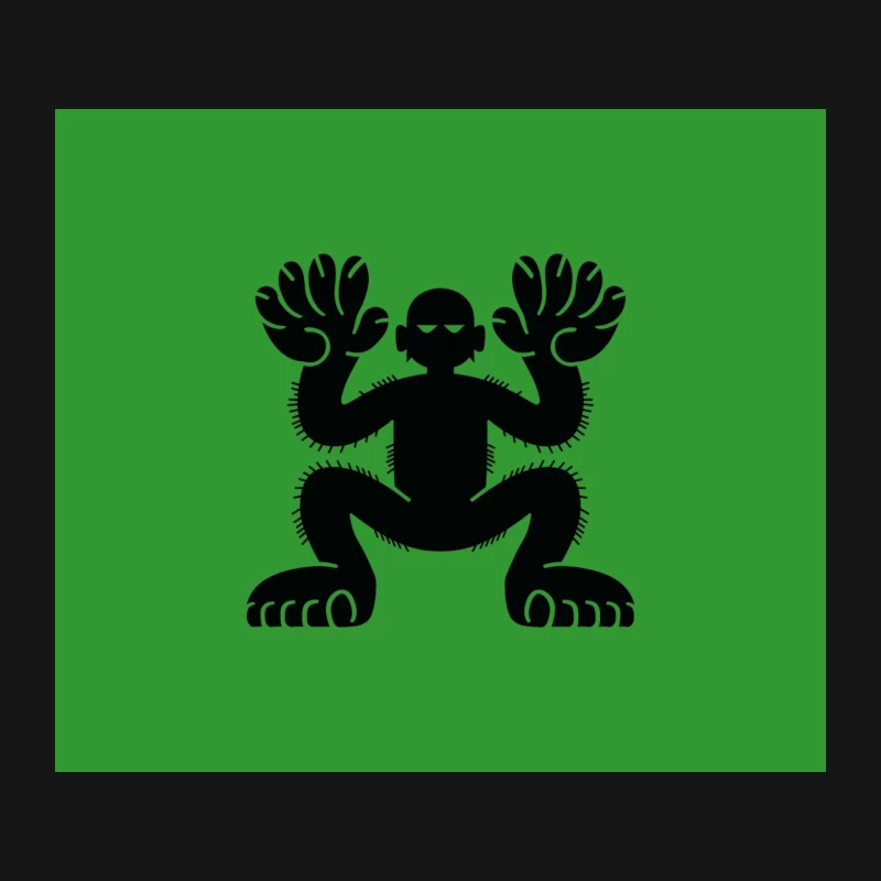Primitive Tribal Creature Silhouette Mouse Pad