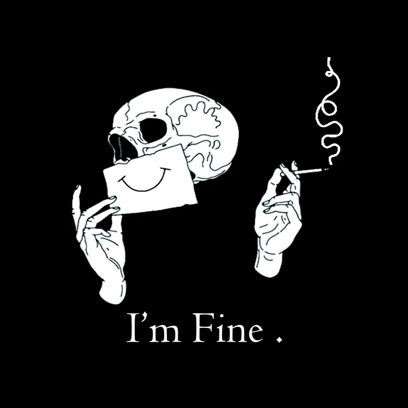 Skull with a Smile and Cigarette Tapestry