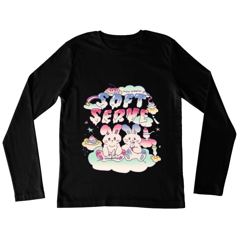 Weiche Häschen genießen Eis Damen Langarm T-Shirt