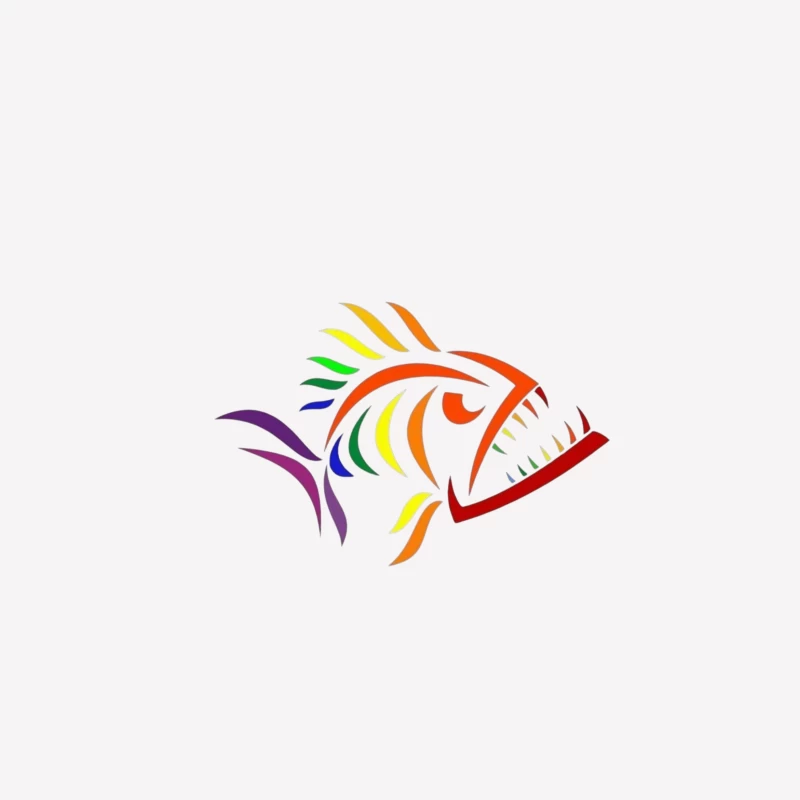 Colorful Artistic Fish Illustration Male T-Shirt