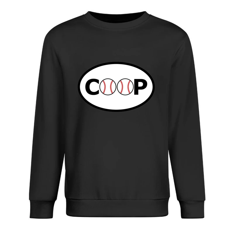 Baseball-Themed COOP Logo Design Male Pullover Sweatshirt