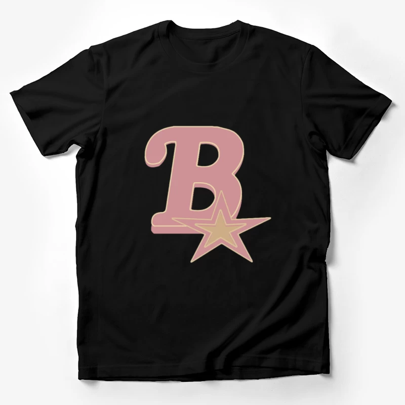 Rosa Buchstabe B mit Stern Herren T-Shirt