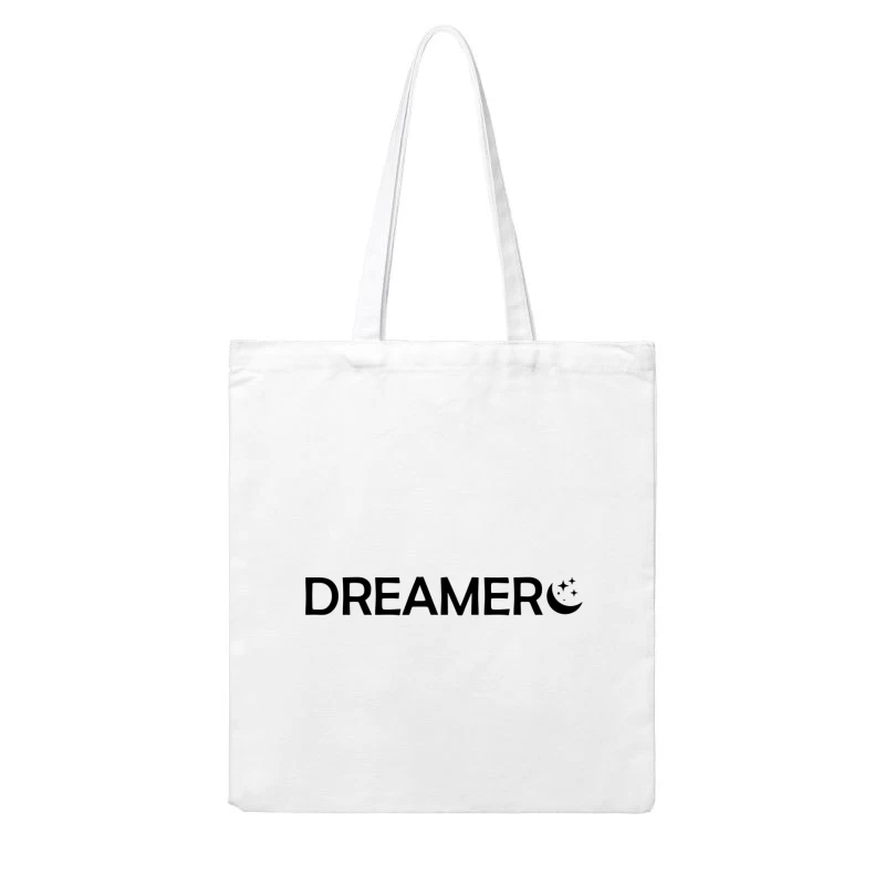 Minimalistic Night Illustration with Moon and Stars Cotton Tote Bag