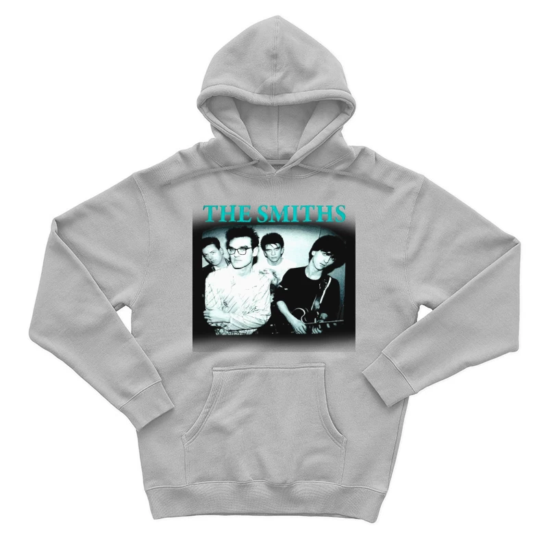 Iconic Black and White Portrait of The Smiths Alternative Rock Band Male Pullover Hoodie